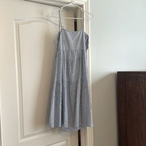 Cute spring, and summer striped dress with open back detail